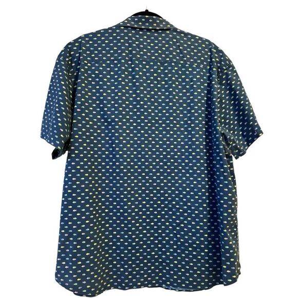 Construct Men’s Slim Fit Tiny Fish Print Button Up Shirt Size XXL Big&Tall - Picture 3 of 9